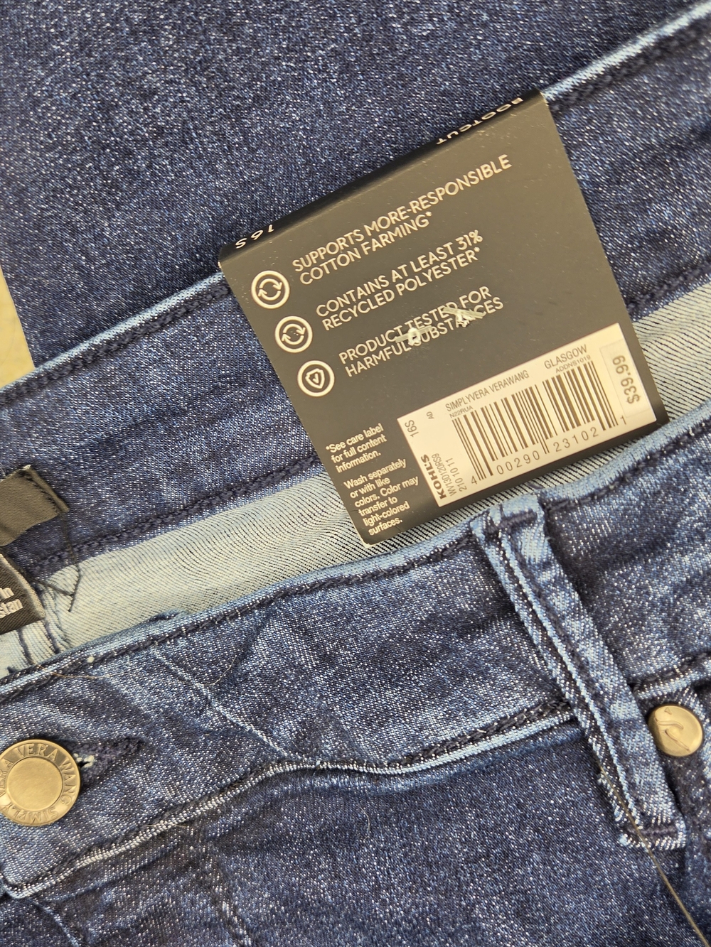 Women's Vera Wang Size 16s Boot Cuts Dark Blue Jeans New Tags - Picture 6 of 6